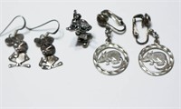 Sterling Mouse Earrings & Pendant
