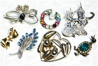 Estate Sterling & Gold Brooches