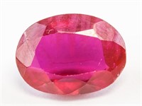 5.50ct Oval Cut Red Natural Ruby GGL