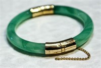 Jade Hinged Bangle Bracelet