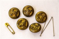 Five Stags Head Buttons