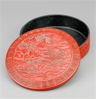 Chinese Red Lacquer Round Box