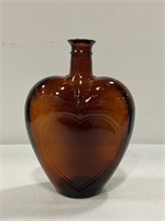 Brown amber glass sweetheart bottle