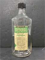 Vintage mineral oil pharmaceutical glass bottle