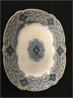 Antique Blue / White Ironstone Platter