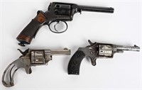 LOT (3) ANTIQUE REVOLVERS NICE BUT NEED WORK