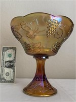 CARNIVAL FOOTED GLASS DISH