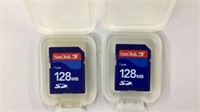 (19) Sandisk 128MB Sd Cards