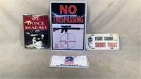 (4) Assorted Patriotic /2A Signs/front plates