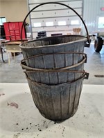 3 metal pails