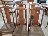 5-Oak padded seat chairs