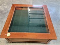 Glass top table w/ 2 drawers