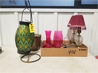 2 table lamps, etc