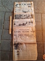 World War II related London newspapers.