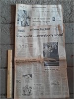 Two papers related to Canadian Centennial, 1967.