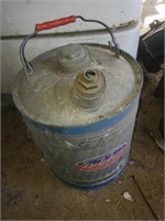 Galvanized gas can.