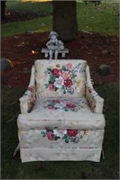 Occasional Arm Chair with Rose Floral Pattern