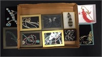 Box lot of Jewelry, Necklaces, Earrings