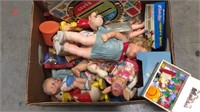 Box lot of Dolls and Toys