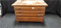 Small Wooden Chest of Drawers with Contents
