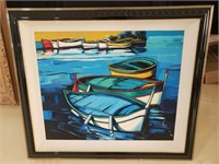 Boats oil painting on canvas 31x36"