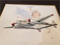J Crescenzi 1989 Airman painting on canvas 29x38"