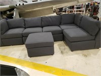 Grey 6pc Bassett sectional w/ottoman