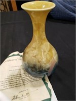 Crystaline glazed pottery vase