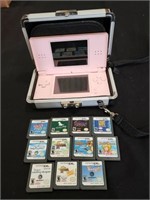 Pink Nintendo ds w/11 games & case