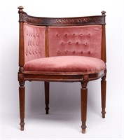 Vintage Elegantly Upholstered Corner Seat