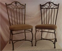 Dining Table Chairs set of 2 brass finish