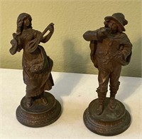 10" Metal Cast Figurines: Musicians