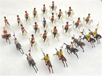 Hand Painted Cast Metal Soldiers On Horses