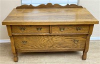 Three Drawer Vintage Oak Dresser