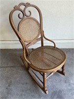 Wooden Cane Rocking Chair