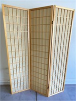 Three Panel Wooden Frame Shoji Screen