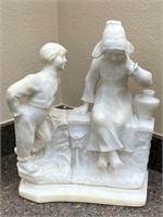 Hand Carved Marble Statuette: Boy And Girl