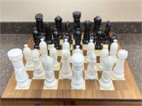 Oversize Chessboard With Ceramic Chess Pieces