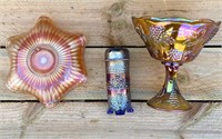 LOT OF 3 CARNIVAL GLASS