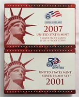 2001 & 2007 Silver Proof Sets