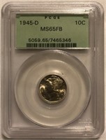 1945-D Mercury Dime - MS65FB