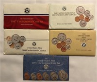 1987, 1988, 1989, 1990 & 1991 Mint Sets