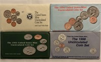 1992. 1993, 1994 & 1998 Mint Sets