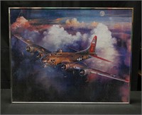 LANCASTER BOMBER WW II AIRPLANE PUZZLE FRAMED