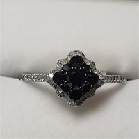 Certified 14K Black Diamond(0.4ct) White Diamond(0