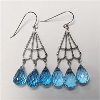 $600 14K  Blue Topaz(14.5ct) Earrings