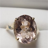 Certified 10K Morganite(6ct) Ring