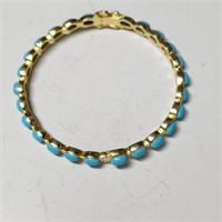 $400 Silver Blue Coral Bracelet