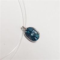 $800 14K  Blue Zircon(1.3ct) Necklace