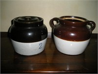 2 No. 2 Bean Pots, 1 Lid